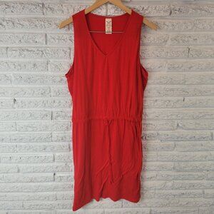 Faded Glory Womens Dress XXL 20 Plus Sleeveless Sheath Red Short RED34E